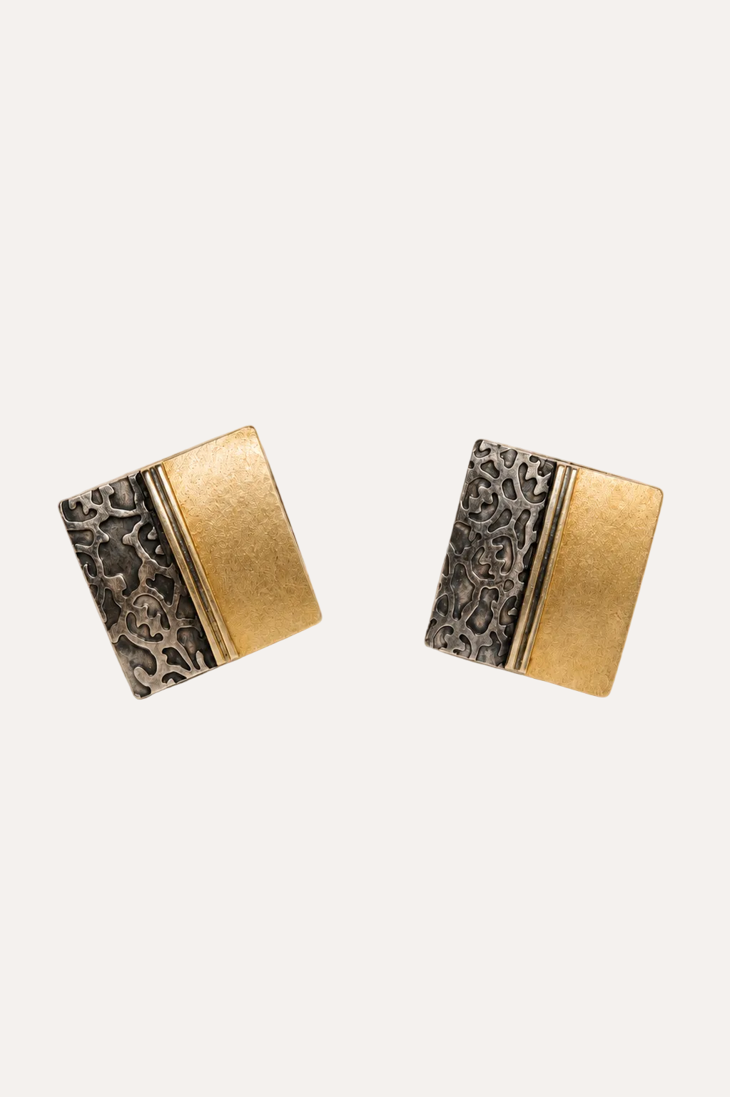 VAULT - Oxidised Silver & Gold plated earrings