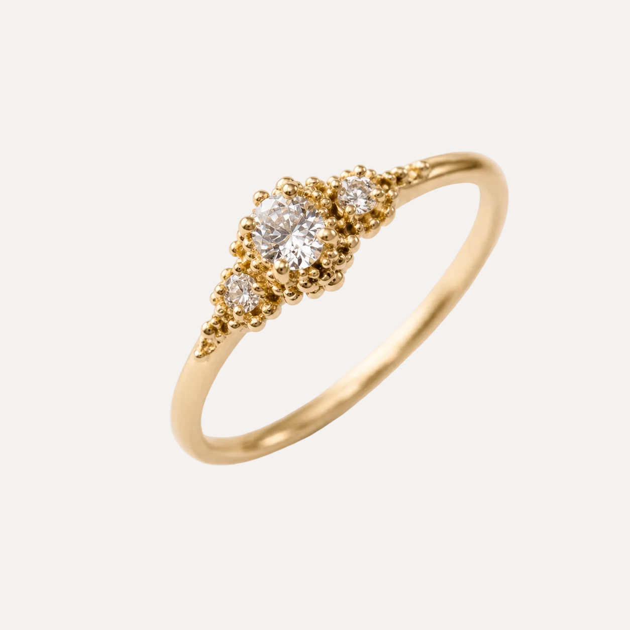Triple cluster diamond ring