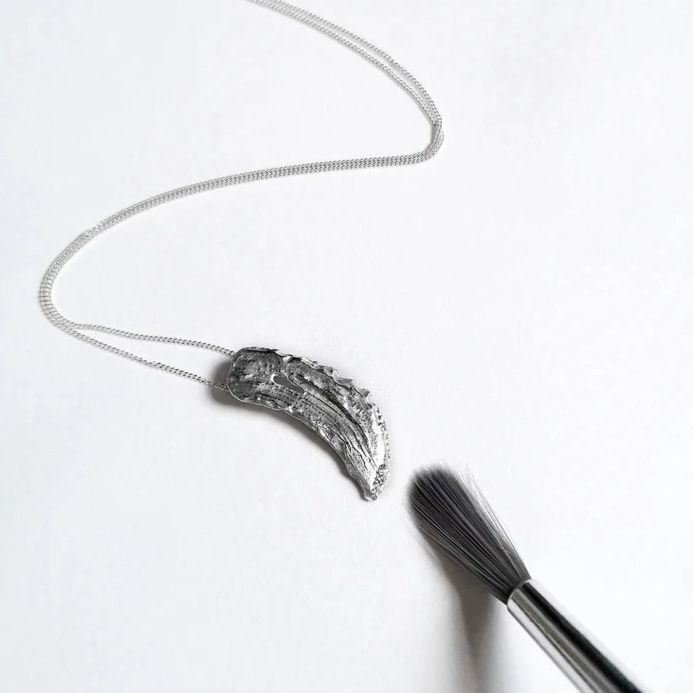 Silver Brushstroke Necklace