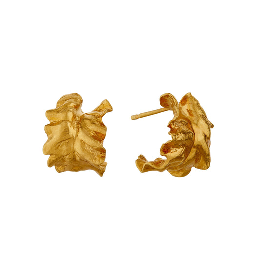 chard leaf hoop earrings gold