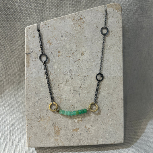 green bead necklace