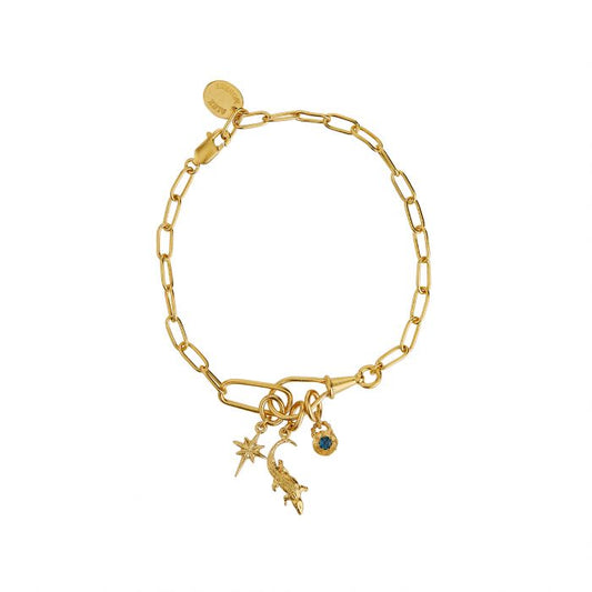 gold crocodile amulet bracelet