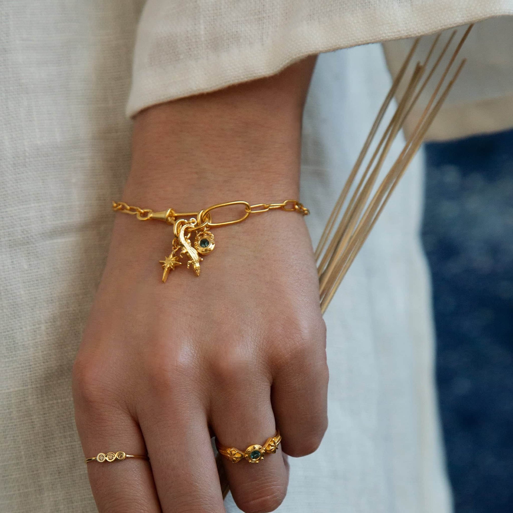 crocodile amulet bracelet worn