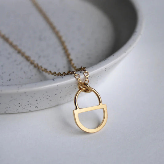 double arc pendant gold
