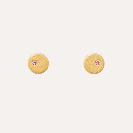 Pink Diamond Speckle Stud Earrings