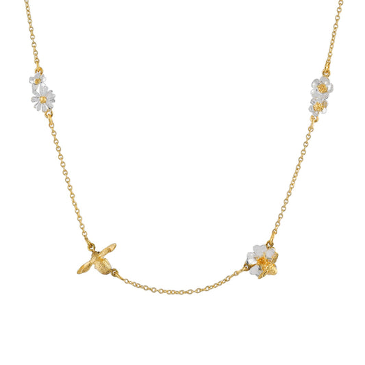 Floral Bee Chain Necklace