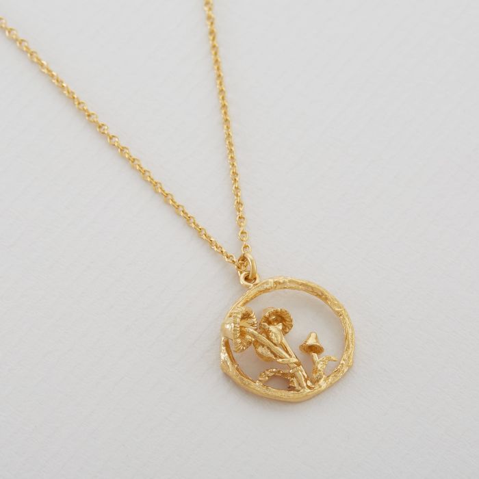 gold mushroom necklace