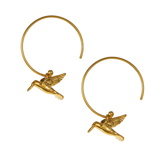 hummingbird hoop earrings