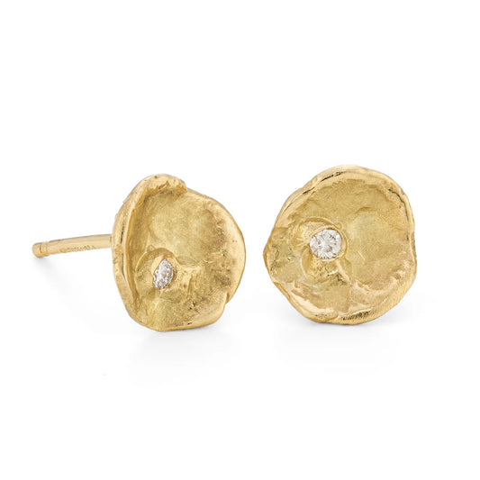 gold and diamond stud earrings