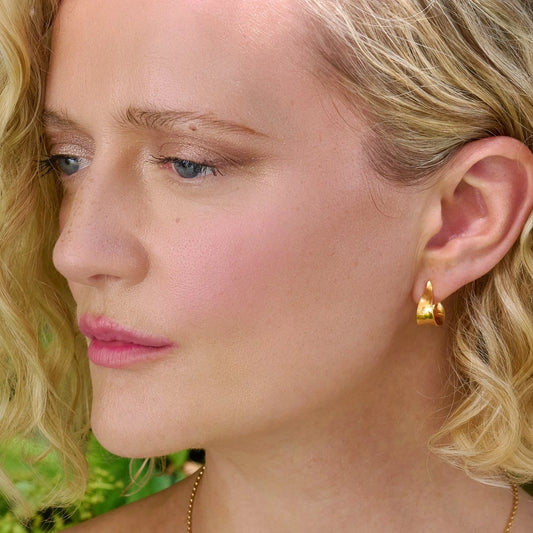 Komorebi Small Curl Hoop Earrings - Gold Vermeil