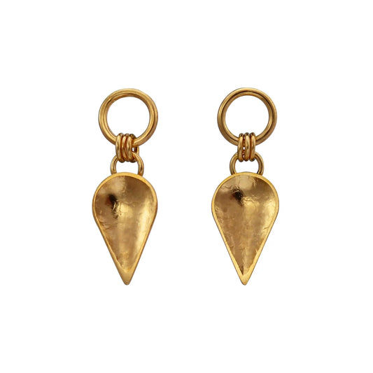 Komorebi Cupped Leaf Drop Earrings - Gold Vermeil