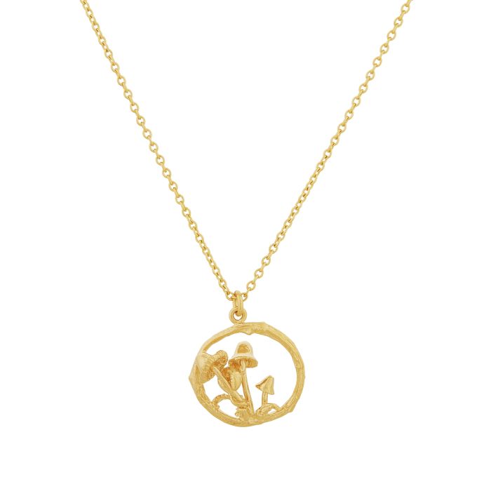 gold mushroom necklace