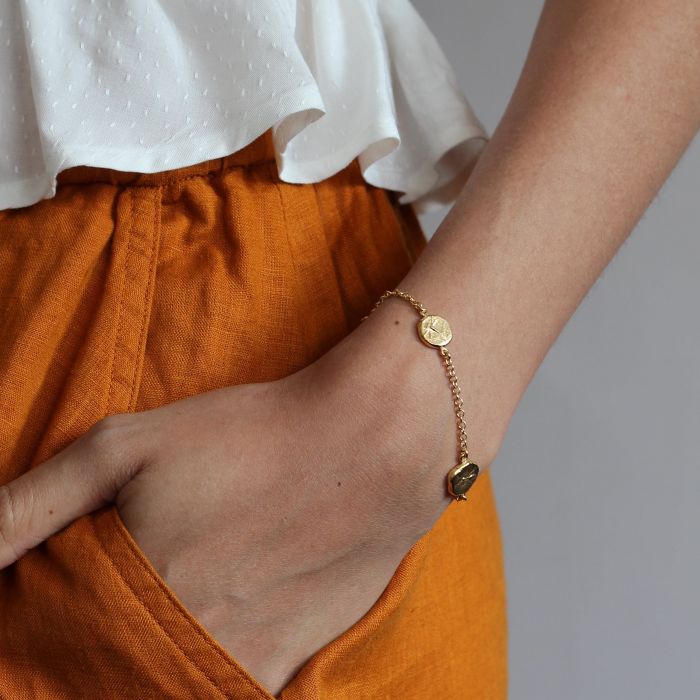 nugget bracelet worn gold