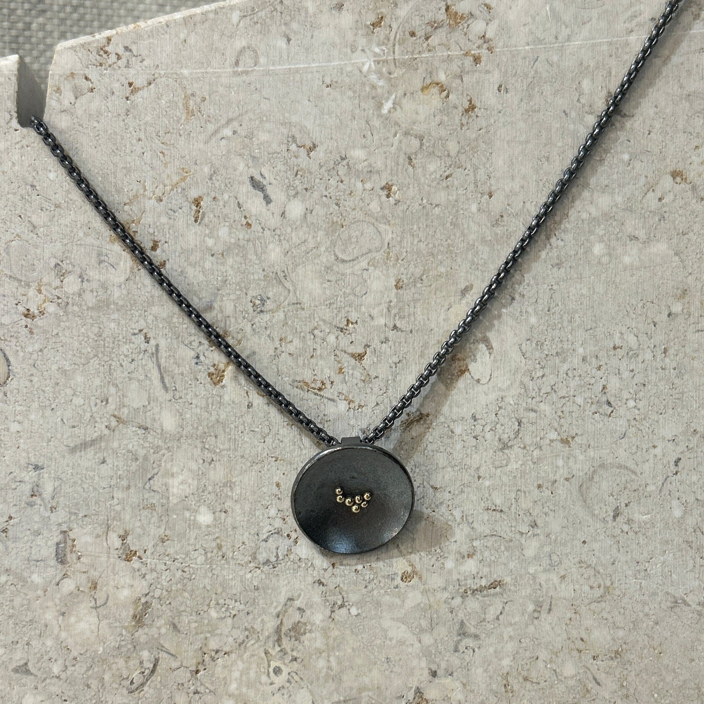 oxidised silver pendant
