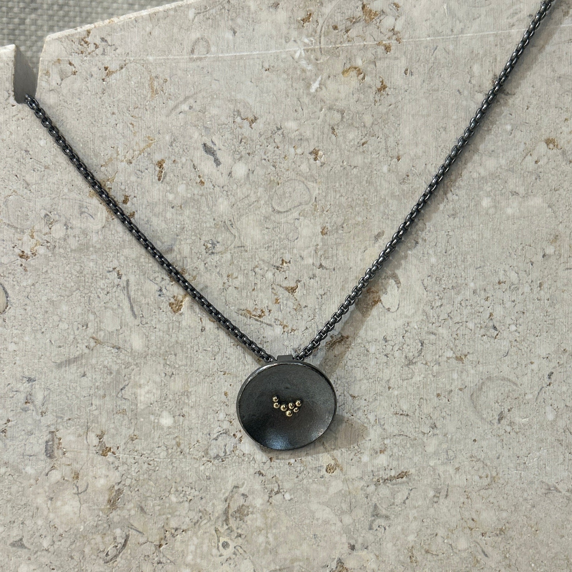 oxidised silver pendant
