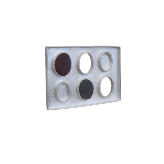 silver and pebble brooch