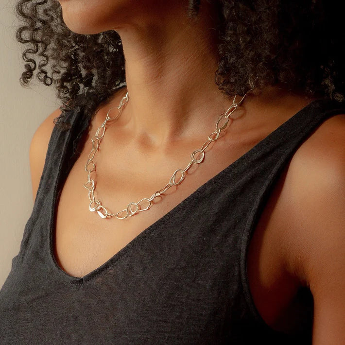 pebble necklace worn