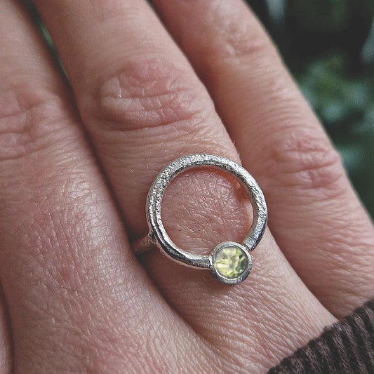 Peridot Circle of Light Ring