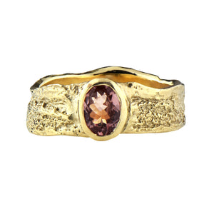 Pink Sapphire & Gold Ring