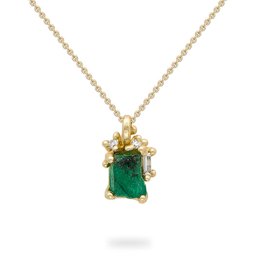 raw emerald necklace