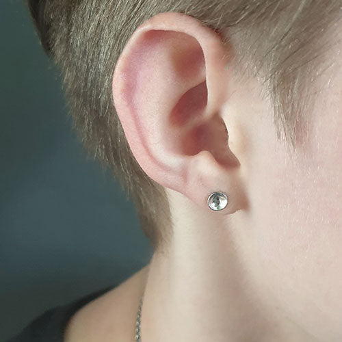 Tiny Palladium Earrings