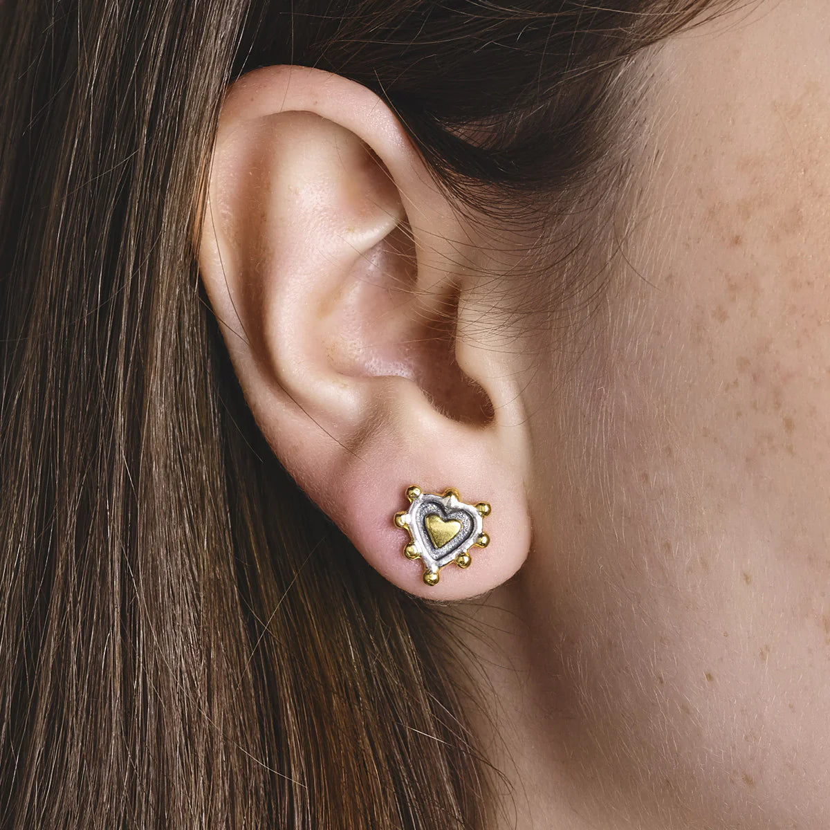 sacred heart stud earrings