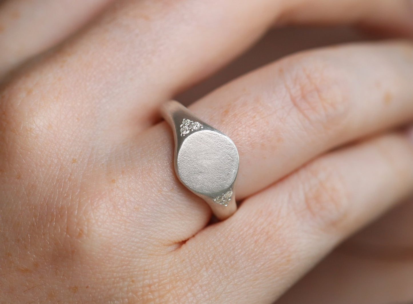 Silver & Diamond Signet Ring