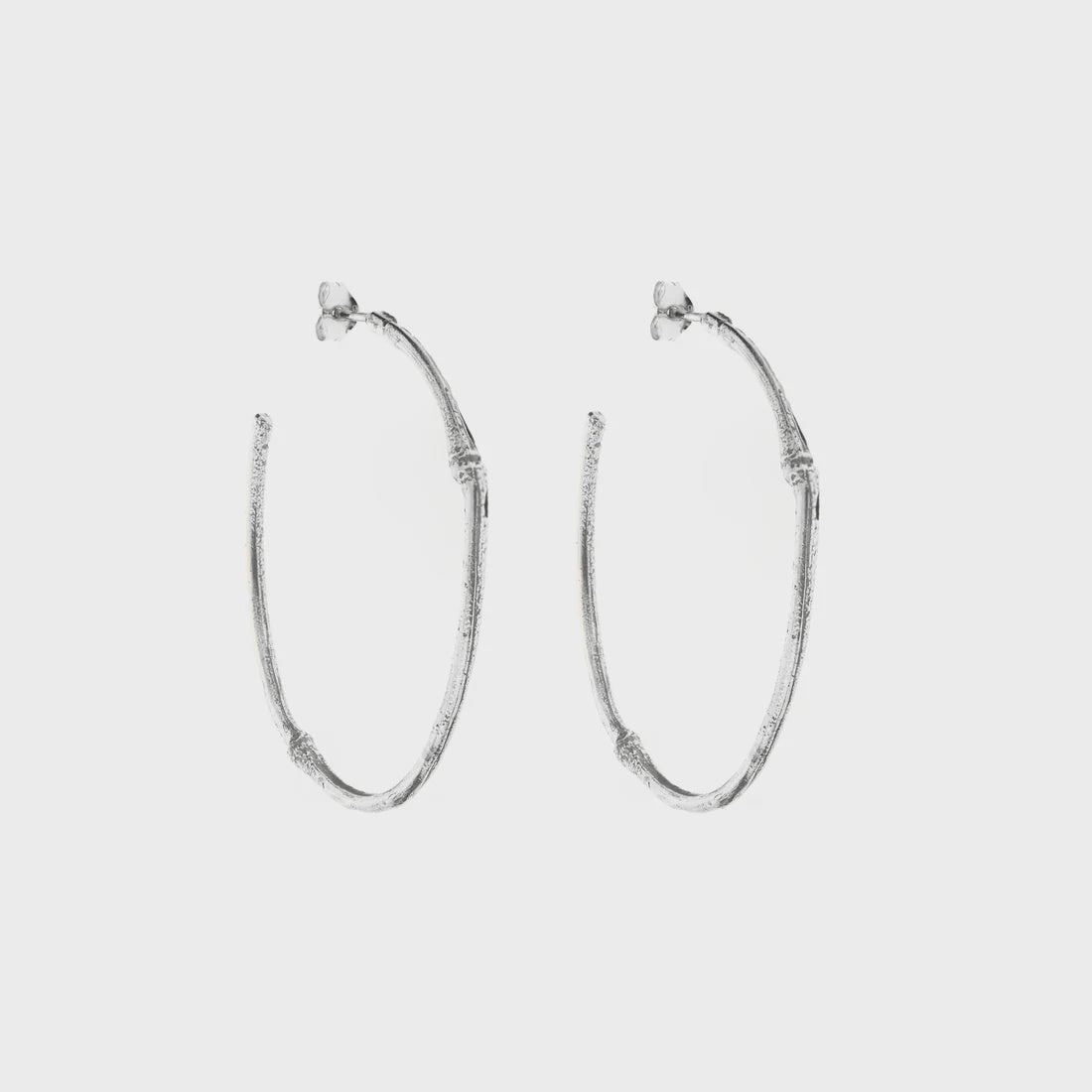 Bamboo hoops - silver