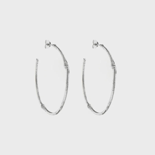 Bamboo hoops - silver