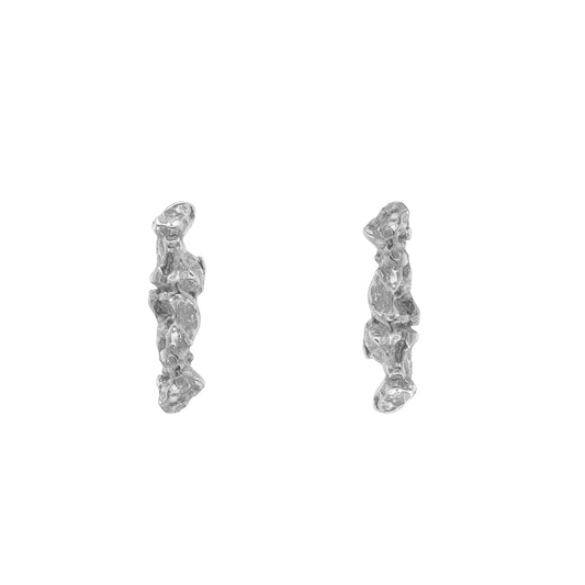 silver flake stud earrings