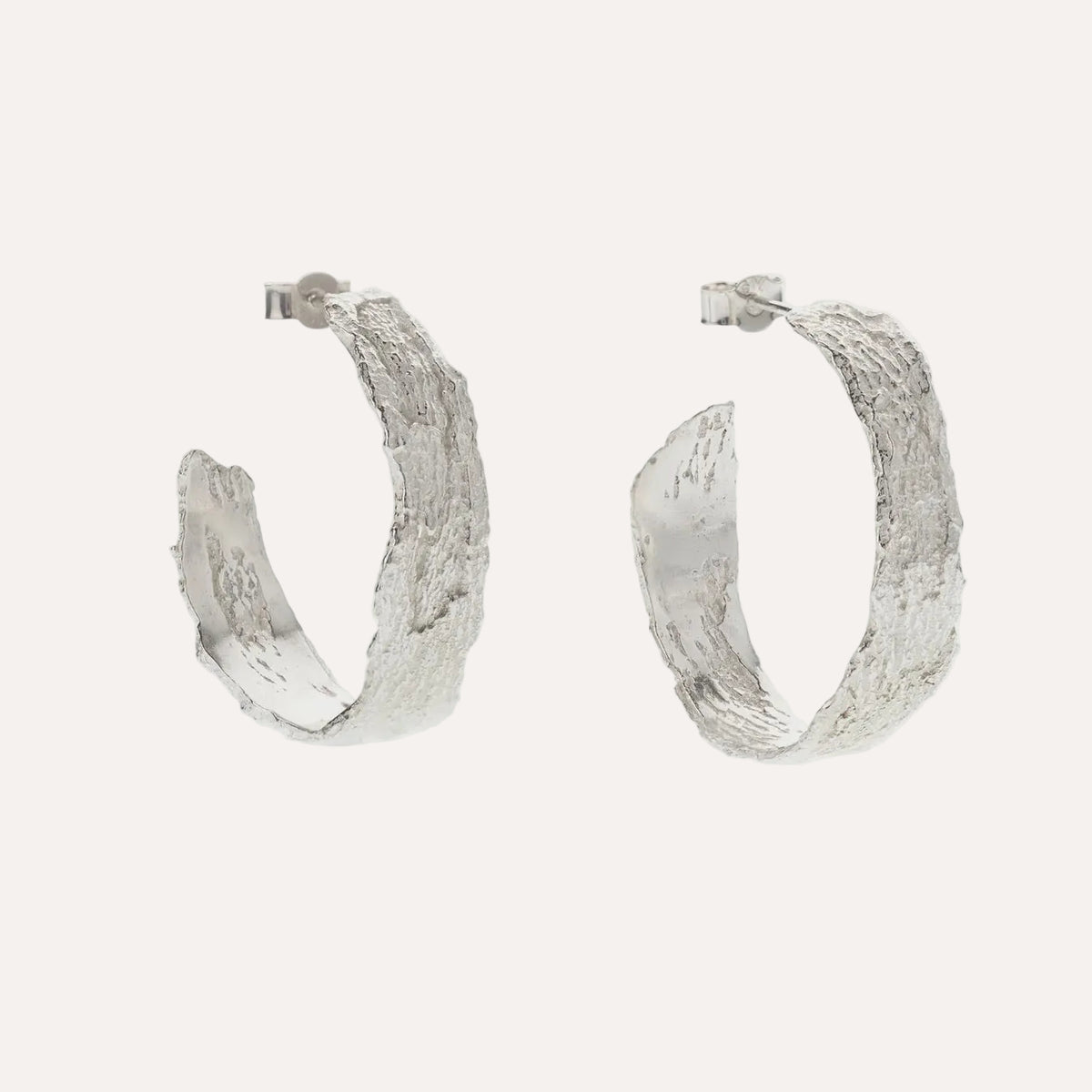 Large london plane hoops - silver