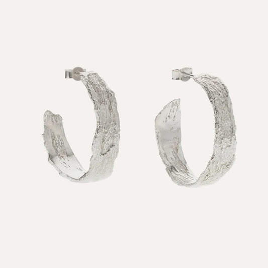 Large london plane hoops - silver