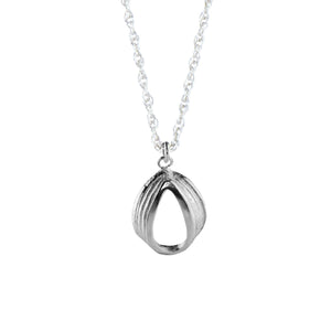 Silver Pear Oak Necklace