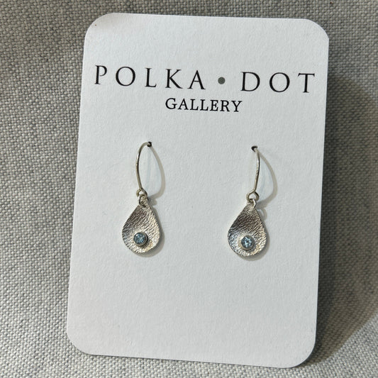Silver & Aquamarine Drop Earrings