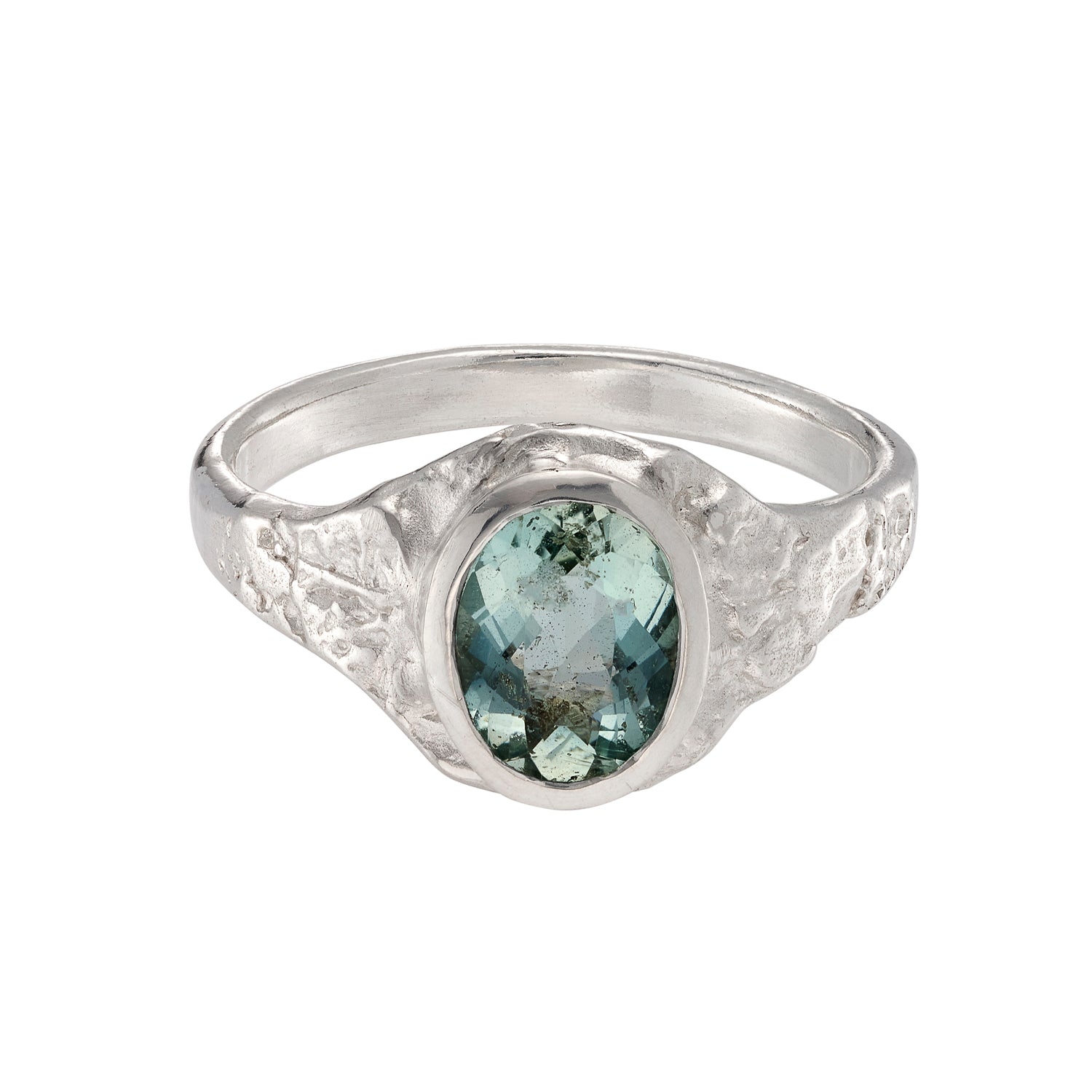 silver and beryl ring