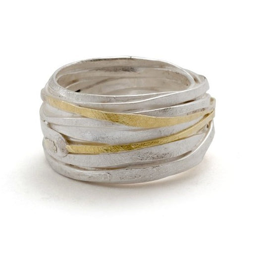 silver and gold wrap ring
