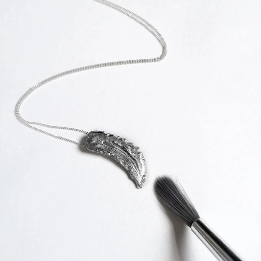 silver brushstroke necklace