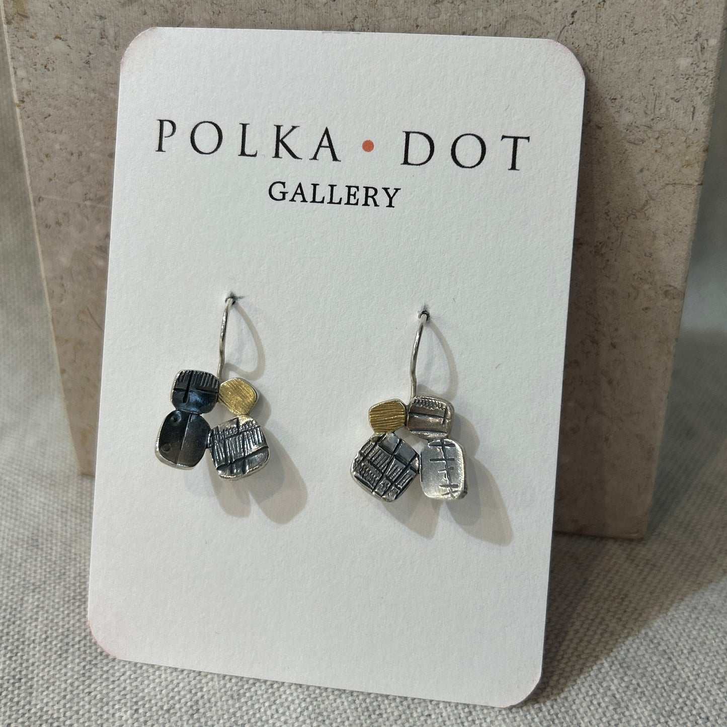 textured silver earrings
