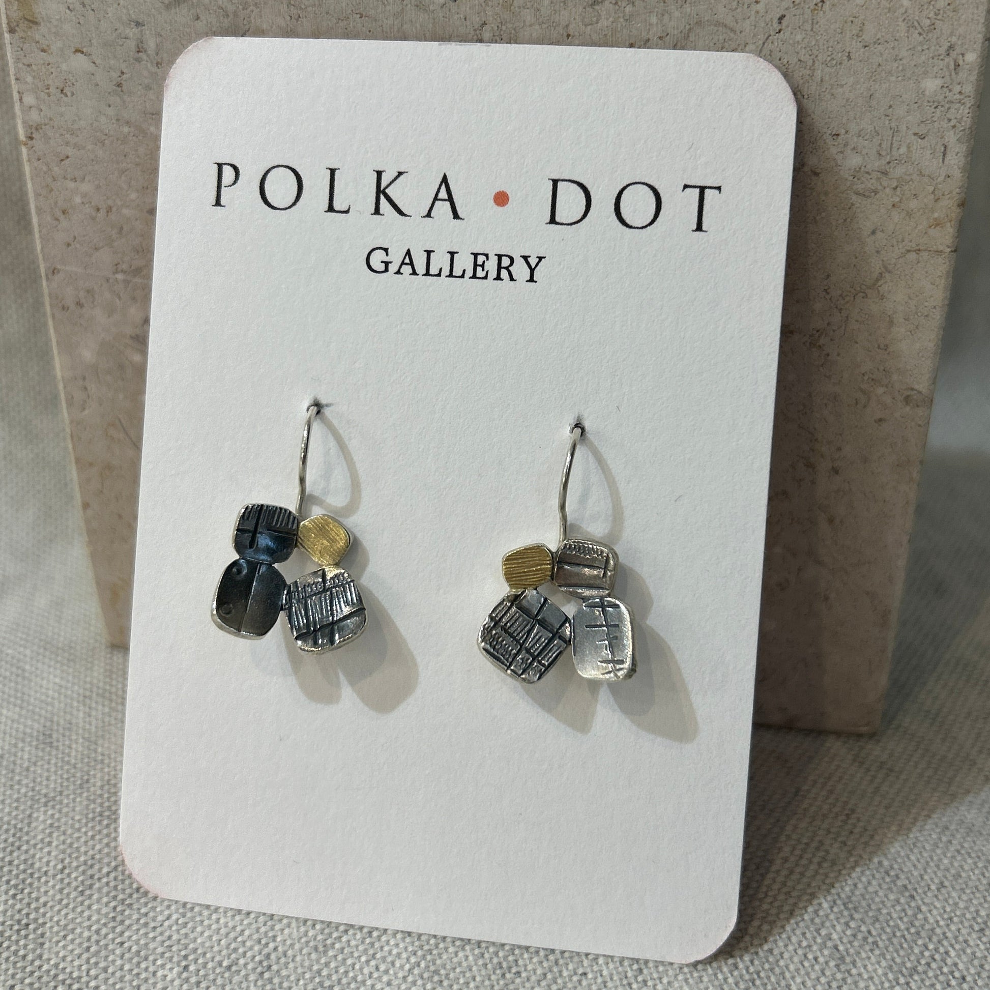 textured silver earrings
