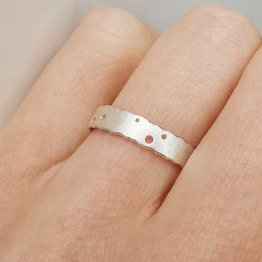 silver ring worn