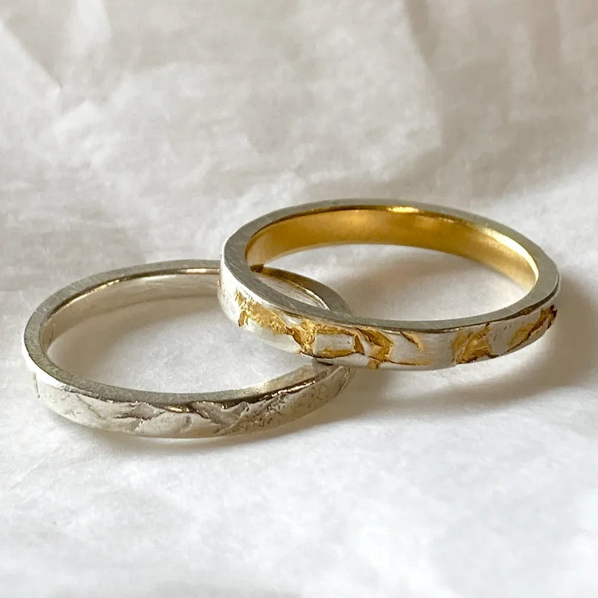 skinny creased rings