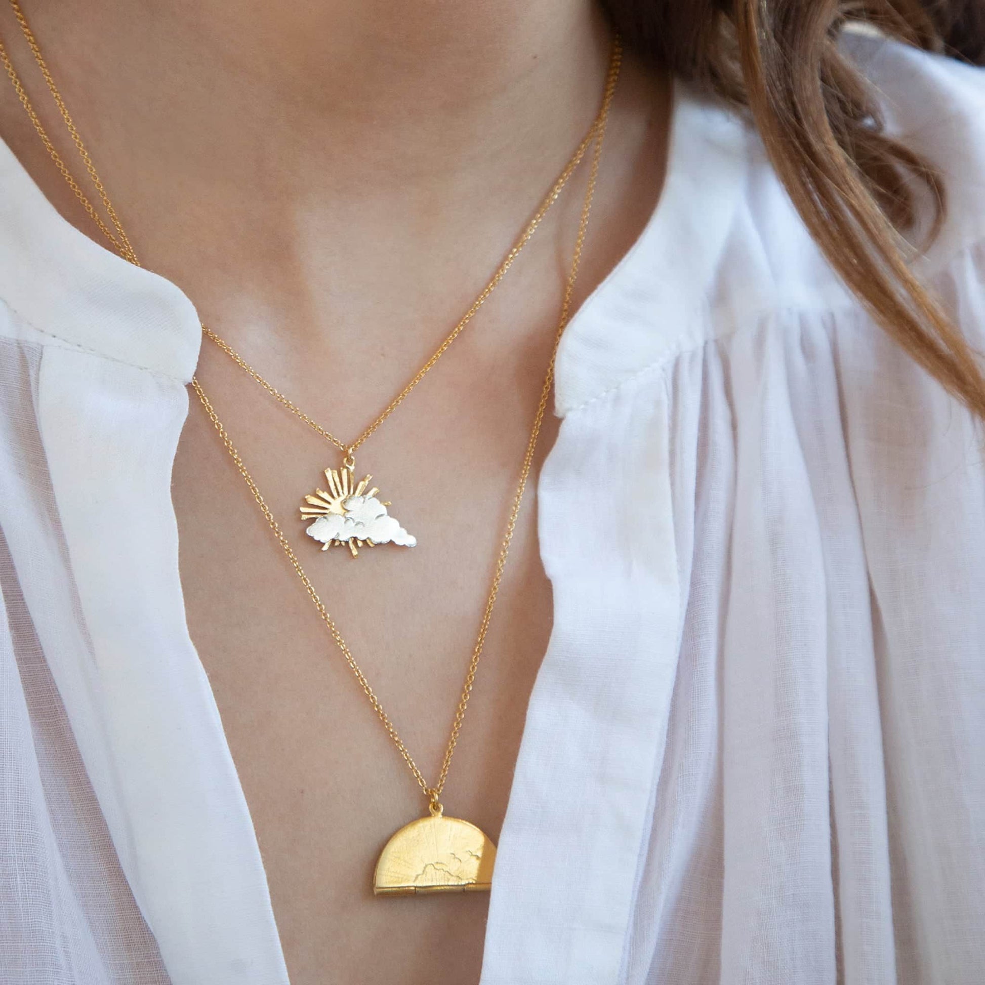 sun and cloud necklace