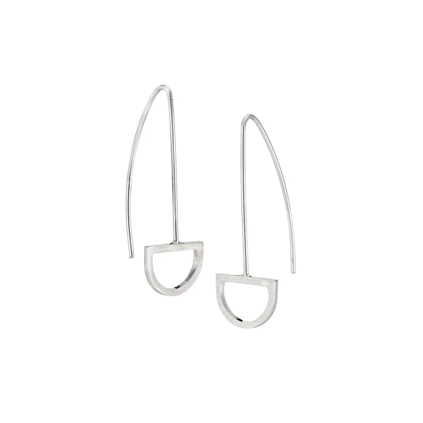 Arc Drop Earrings Silver