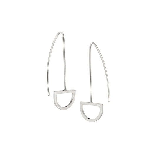Arc Drop Earrings Silver