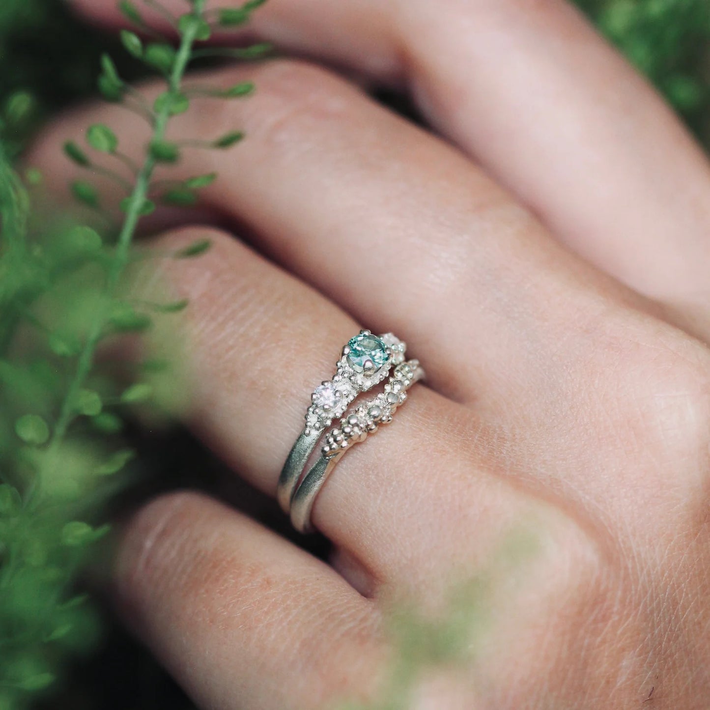 Triple Sapphire Cluster Ring
