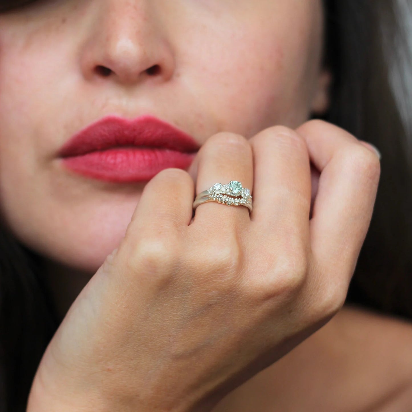 Triple Sapphire Cluster Ring