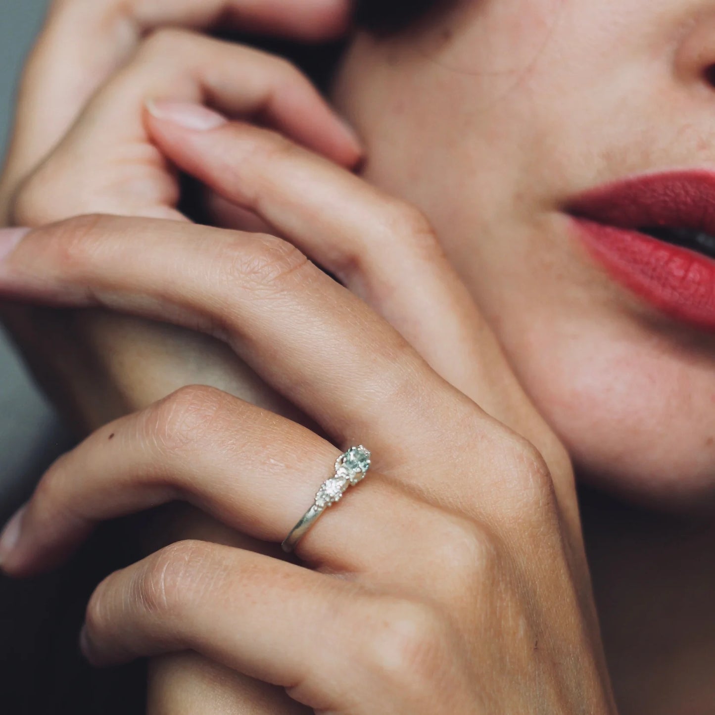 Triple Sapphire Cluster Ring