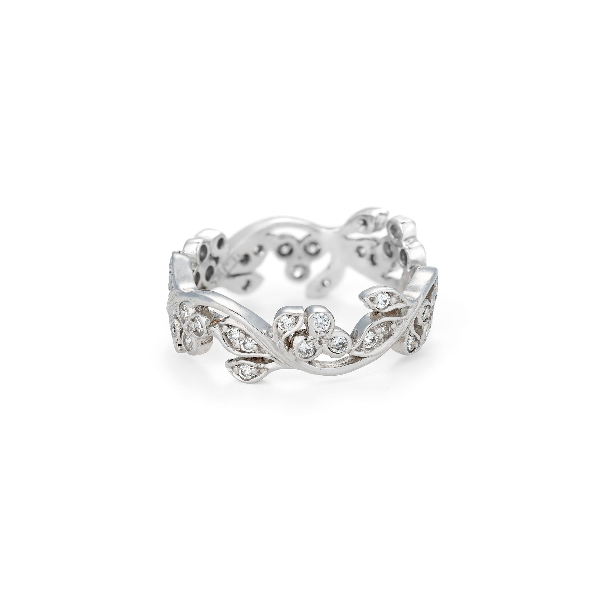 Diamond Set Floral Ring