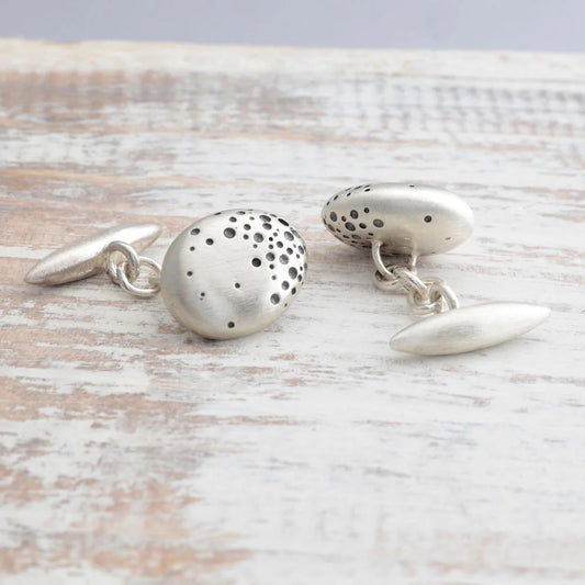 Silver Pebble Cufflinks