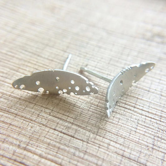 Silver Leaf Studs